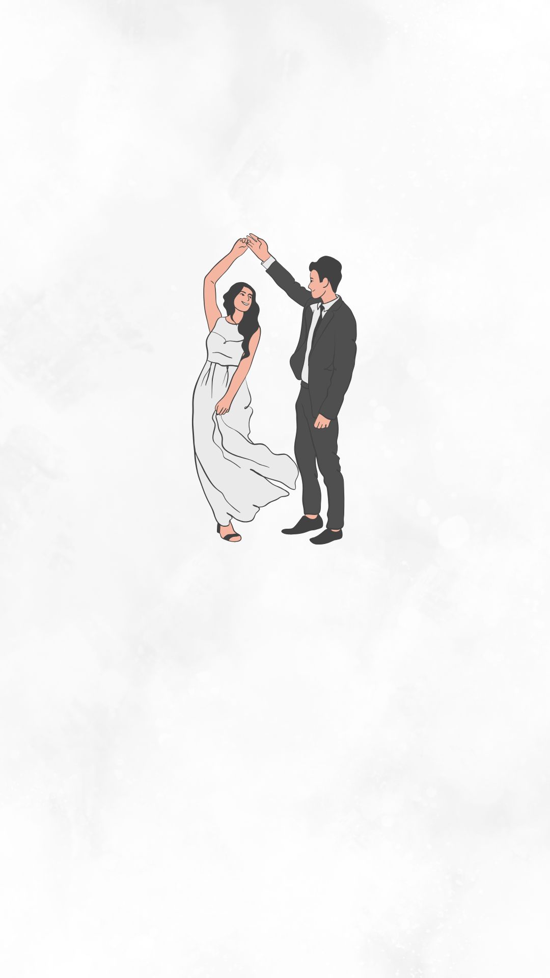 Black and White Wedding invitation instagram story