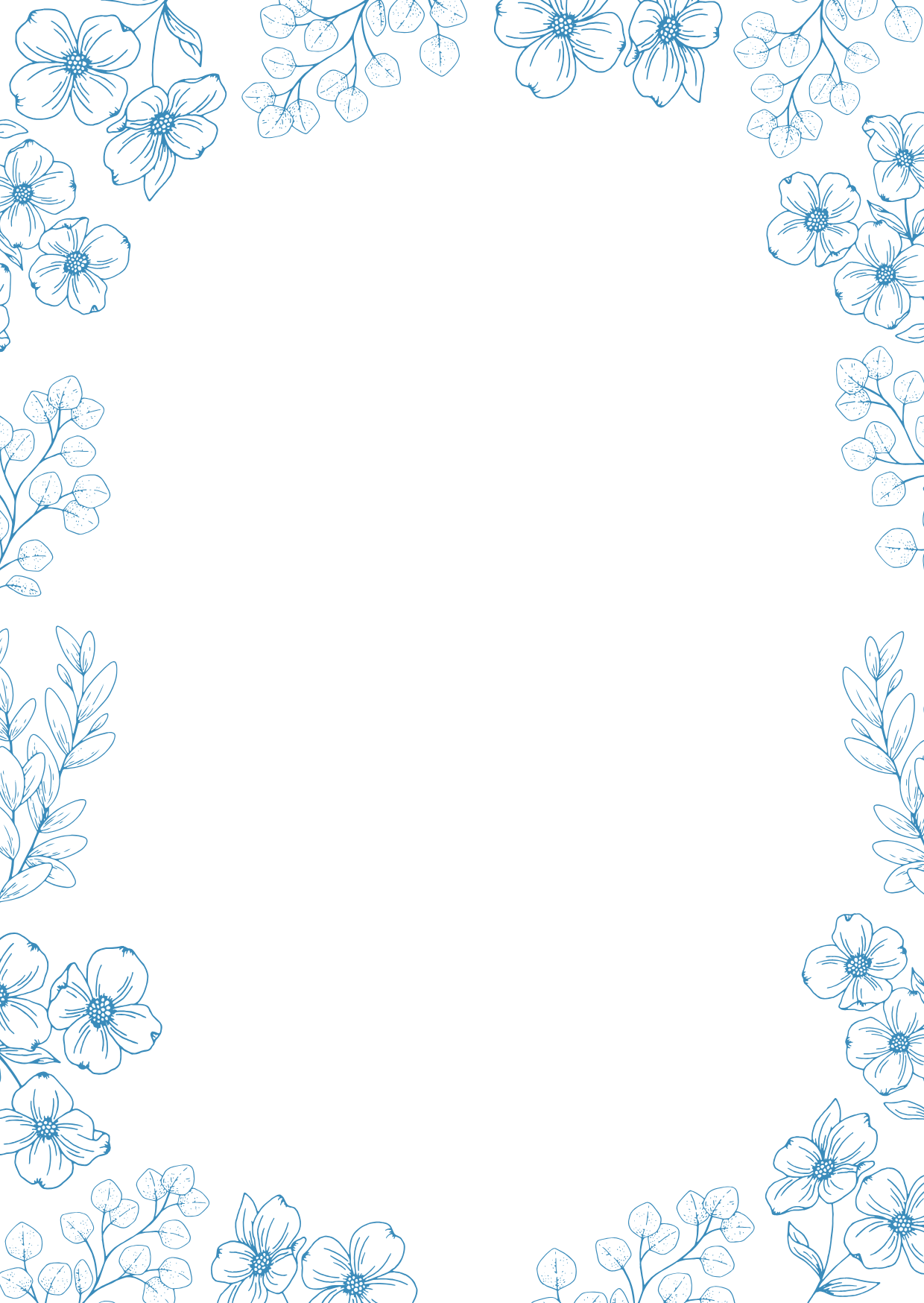 Blue Floral Wedding Invitation card