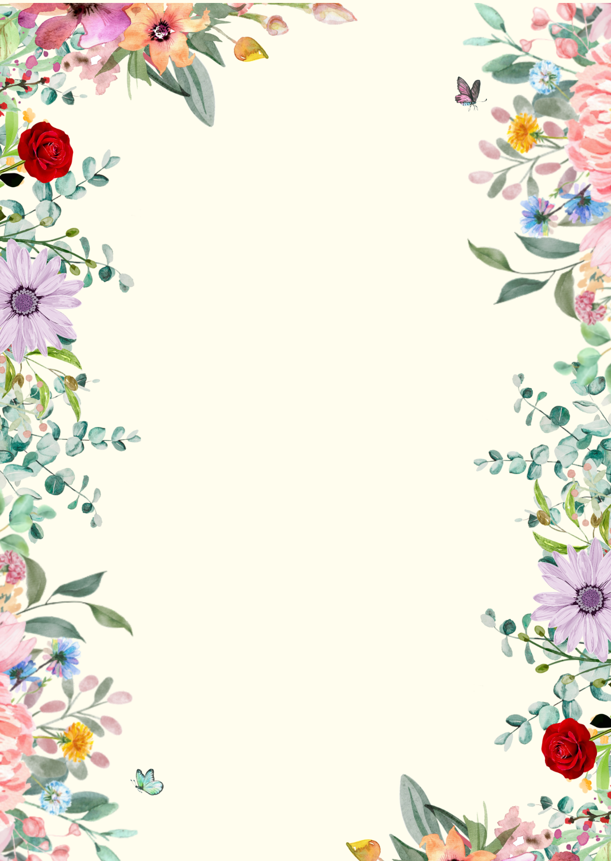 Colorful Floral Classic Wedding Invitation card