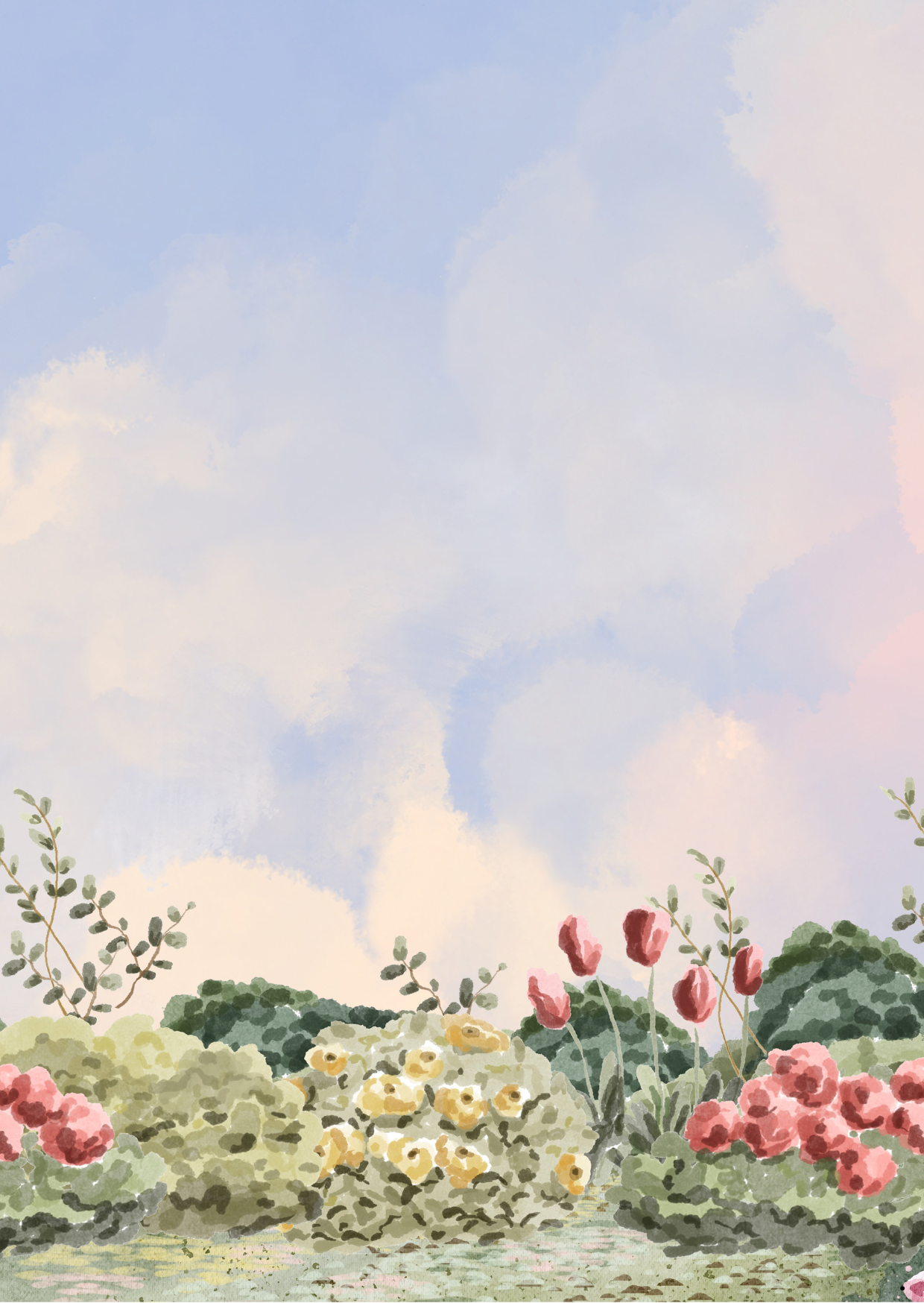 Dreamy Floral Garden Wedding Invitation Card