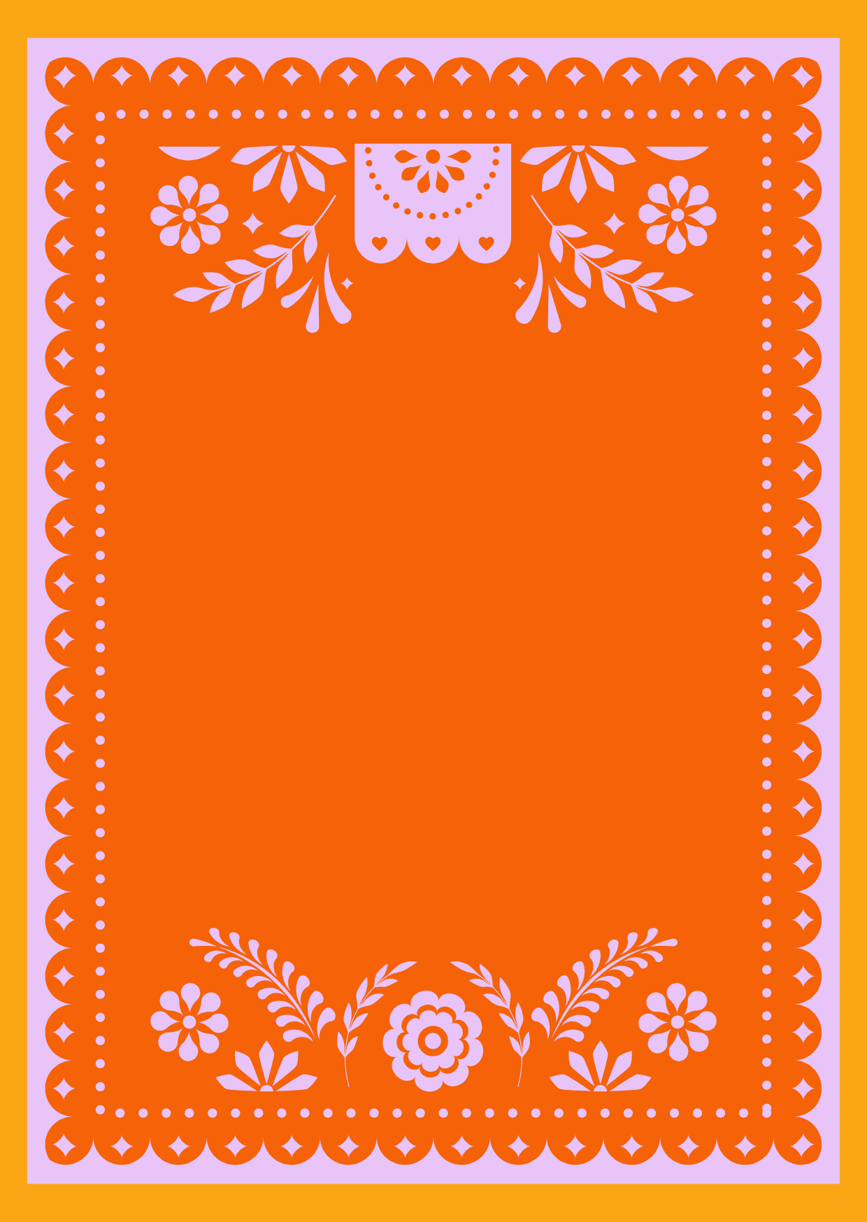 Orange and Purple Mexican Wedding Invitation card