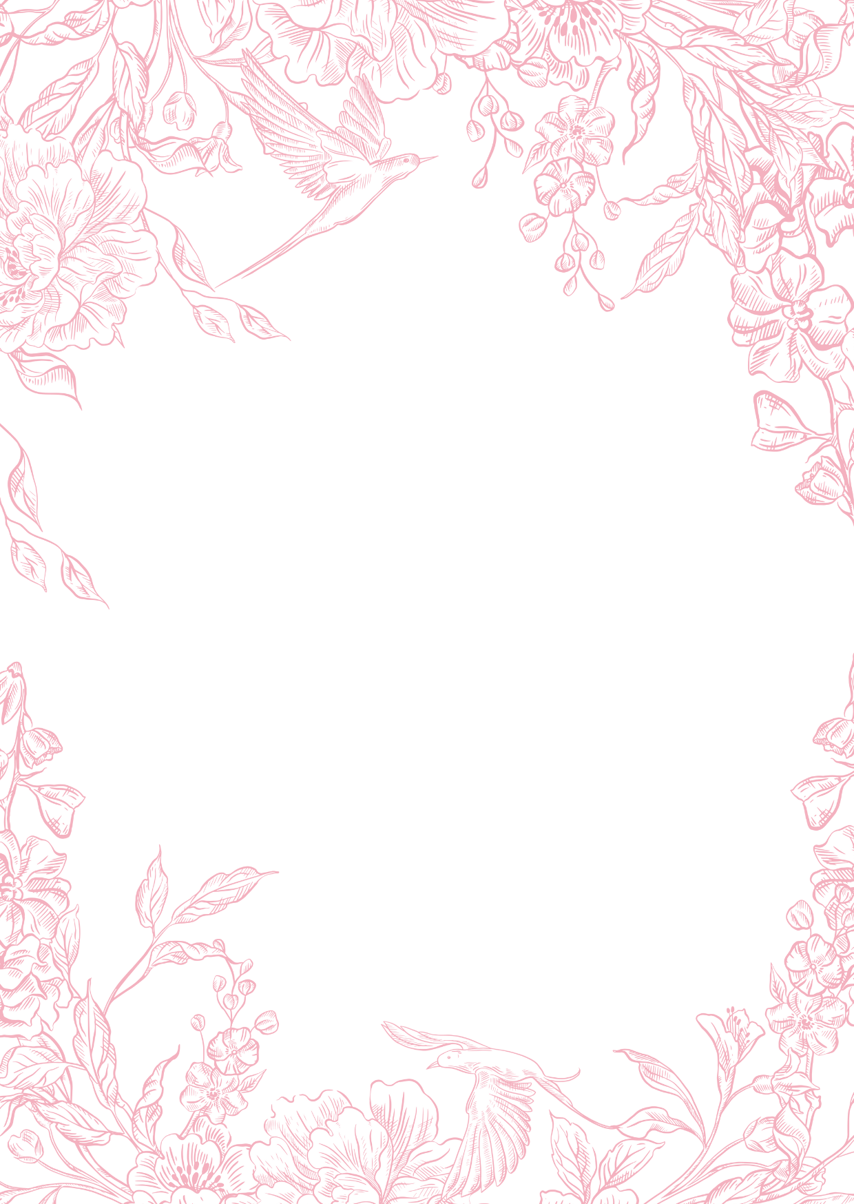 Pink Illustrated Wedding Invitation